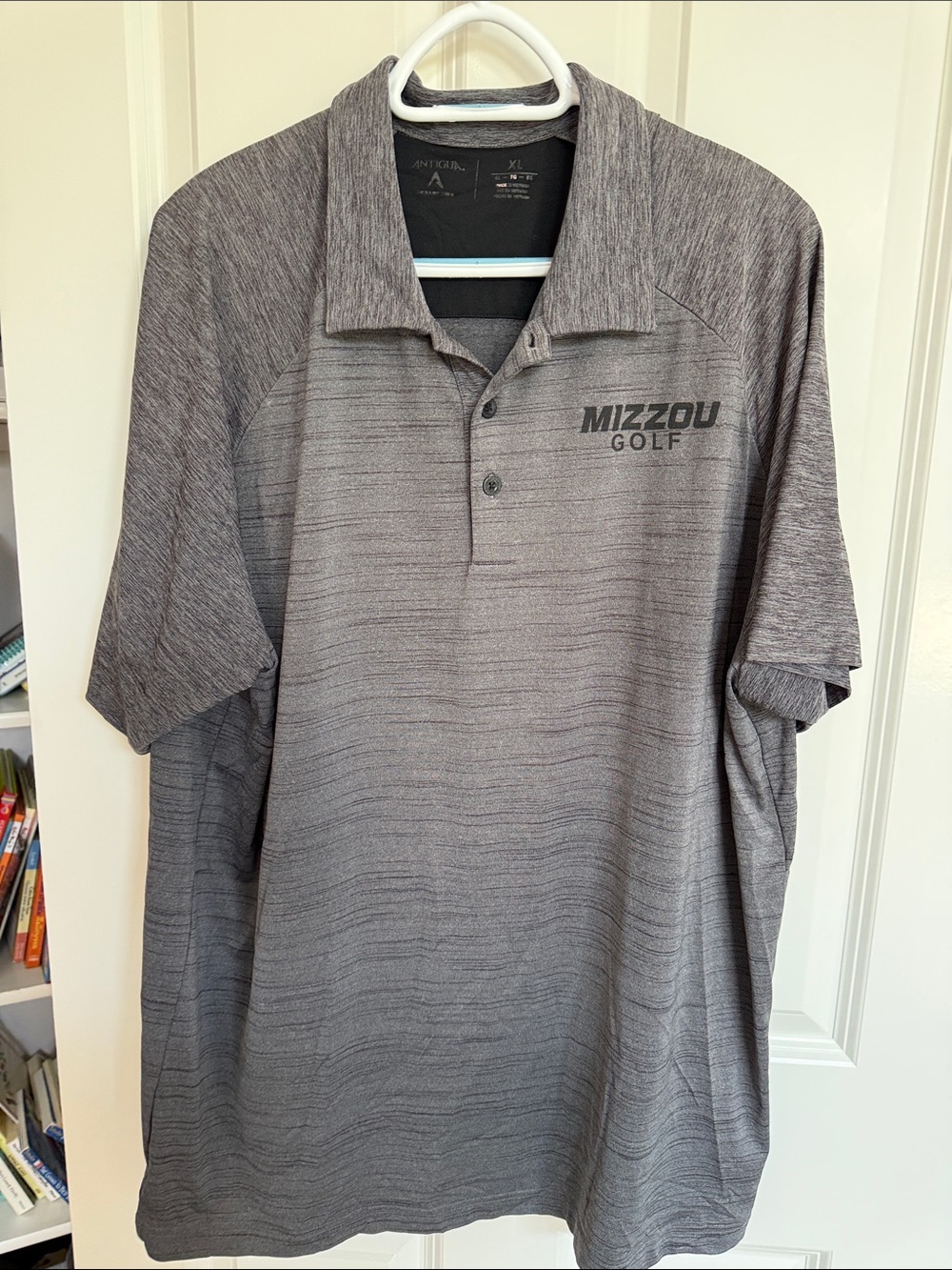 Antigua Mizzou Golf Heathered Gray Polo